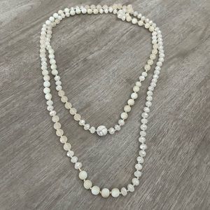60" Long Bead Wrap Necklace Knotted Multi Layer
